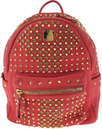MCM Mcm Red Color Leather Backpack (Pre-Owned)
