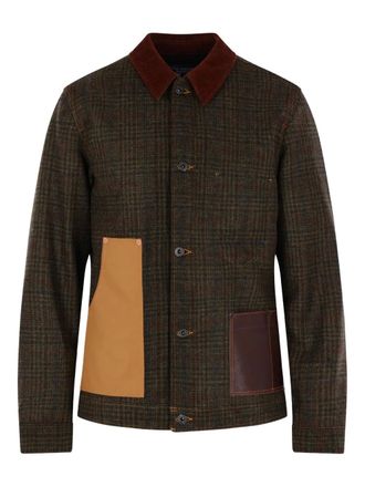 Junya Watanabe corduroy-collar patchwork jacket - Brown