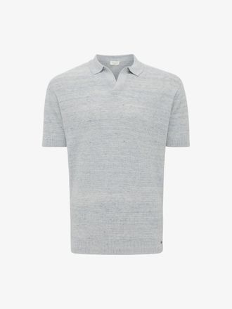 Gentiluomo Gebreide Linnen Polo | Lichtblauw