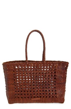 Loeffler Randall Klara Woven Leather Tote in Saddle at Nordstrom, Size One Size Oz