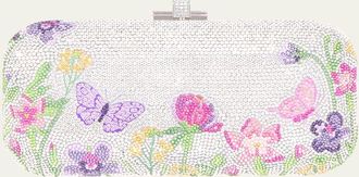 Judith Leiber Liora Floral Crystal Long Slide Clutch Bag