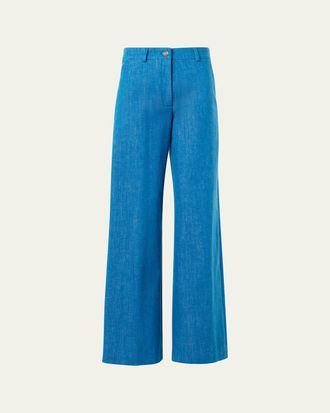 Akris Finnian Wide-Leg Denim Pants