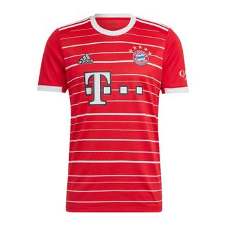 adidas Mens adidas Soccer/Football Stripe Short Sleeve SW Fan Edition 22-23 Season Bayern Munich Black Red Jersey Asia Sizing H39900