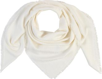 HUGO BOSS Schal BOSS Ledonia 120*120, Damen, open wei&szlig; 131, Web, Materialmix, gemustert, Modet&uuml;cher Schal, mit Jacquardmuster