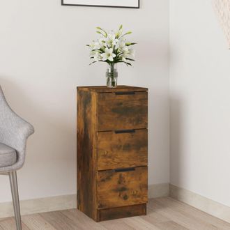 vidaXL Aparador Madera Contrachapada Color Roble Ahumado 30x30x70 Cm Vidaxl