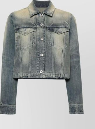Kenzo cropped denim jacket with patch pockets
