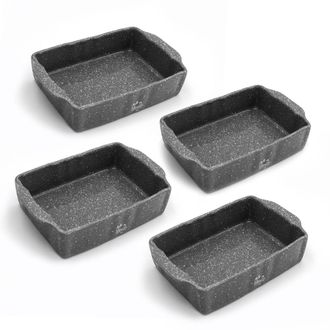 Bisetti Pierre Gourmet set of 4 small high-strength stoneware rectangular baking dishes