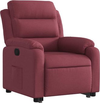 vidaXL Sill&oacute;n Reclinable Elevable Tela Rojo Tinto Vidaxl