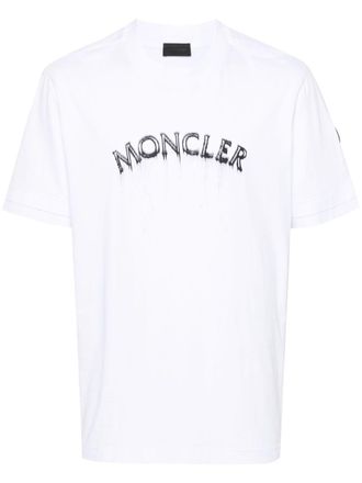 Moncler logo-print cotton T-shirt - men - Cotton - M - White