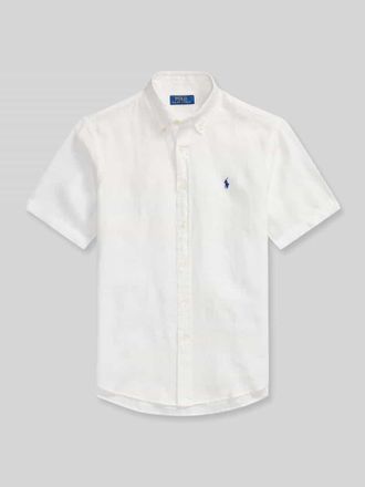 Polo Ralph Lauren Regular Fit Leinenhemd mit Button-Down-Kragen in Weiss, Gr&ouml;&szlig;e XXL