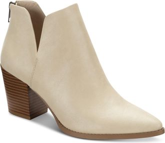 Sun + Stone Womens Eliza Faux Leather Almond Toe Ankle Boots, Off-white, 5.5 UK