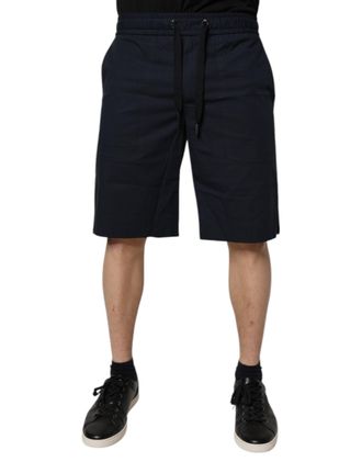 Dolce & Gabbana Mens Dark Blue Cotton Bermuda Sweatshorts Shorts Elastane