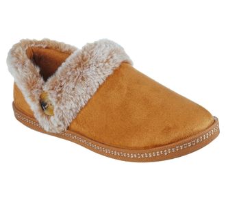 Skechers Womens Cozy Campfire - Team Toasty Low Top Slippers, Brown Chestnut Microfiber Suede Faux Fur Line Csnt, 6.5 UK