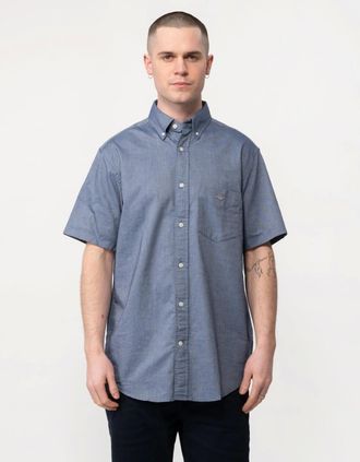 GANT Mens GANT Mens Regular Fit Short Sleeve Oxford Shirt - 423 Persian Blue - Size: 40/Regular
