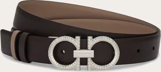Ferragamo Women Knurled Gancini reversible and adjustable belt Brown