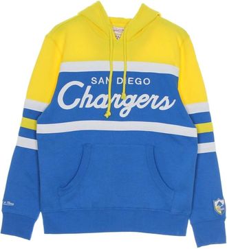 Mitchell & Ness NFL Head Coach Hoody San Diego Chargers - Heren - Hoodies - Blauw - S - Katoen - Hoodies & sweatvesten