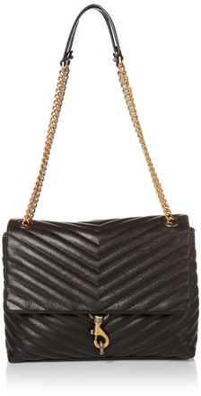 Rebecca Minkoff womens Edie Flap shoulder bag, Black, One Size US