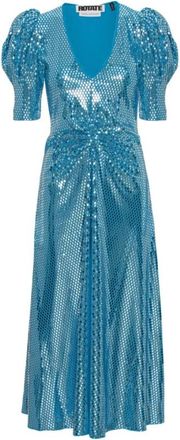 Rotate Sierina Jurk - Dames - Feestkleedjes - Blauw - XS - Kleedjes