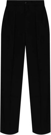 Balenciaga Losvallende kreukelbroek - Heren - Nette broeken - Zwart - S - Wol - Broeken