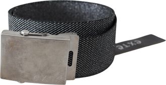 Exte Zwart Zilveren Metalen Geborstelde Gesp Taille Riem