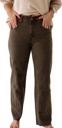 Free People We The Free Risk Taker Mid Rise Straight Jeans In Workwear Brown