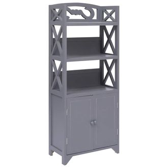 vidaXL Mueble De Ba&ntilde;o Madera De Paulownia Gris 46x24x116 Cm Vidaxl