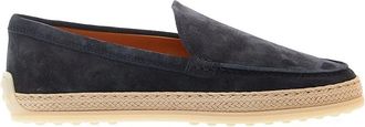 Tod's Blauwe Su&egrave;de Slipper Loafer - Dames - Loafers - Blauw - 36 EU - Su&egrave;de - Schoenen
