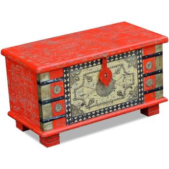 Berkfield Home Storage Chest Red Mango Wood 80x40x45 cm | Size: 80 x 40 x 45 cm