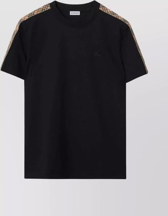 Burberry cotton t-shirt with checked shoulder panels