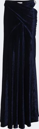 Paco Rabanne Draped embellished velvet maxi skirt