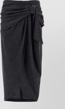 Isabel Marant midi skirt with draped design and pinstripes