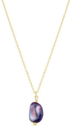 Set & Stones Adelle Pearl Necklace in Gold /Peacock at Nordstrom, Size 16