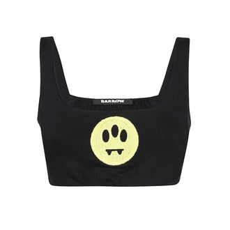 Barrow Sleeveless Tops, female, Black, Size: L Embroidered Cotton Crop Top