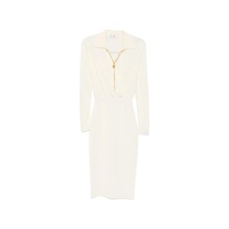 Elisabetta Franchi Dames, Jurken, Wit, Maat: XS Viscose