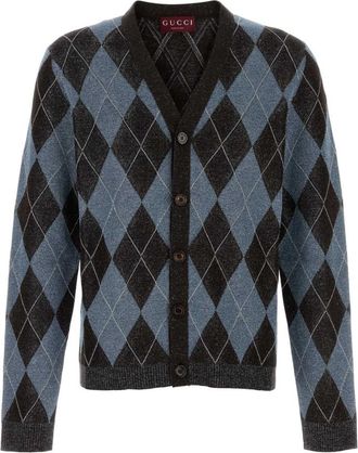 Gucci Multi Color V-Neck Embroidered Cardigan