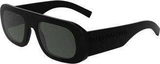 Karl Lagerfeld Zwarte Ge&iuml;ntjekte Zonnebril