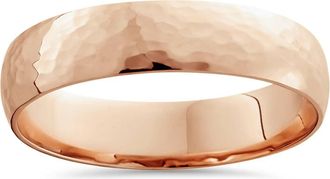 Pompeii3 Hammered Wedding Band 14K Rose Gold Size Selectable