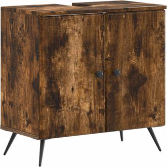 vidaXL Mueble De Lavabo Para Ba&ntilde;o Breda Roble Ahumado Vidaxl