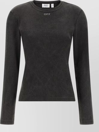 Off-white ribbed long-sleeve t-shirt