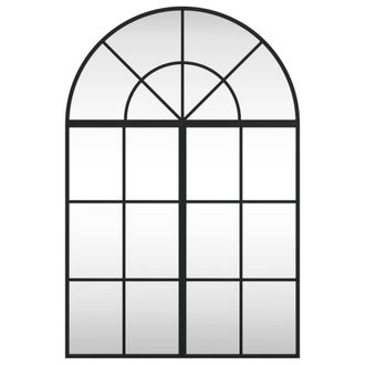 Berkfield Home Wall Mirror Black 60x90 cm Arch Iron