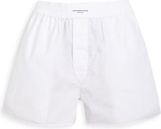 T Alexander Wang Alexanderwang.t Classic Boxer Cotton-poplin Shorts - White - S (UK8-10 / S)
