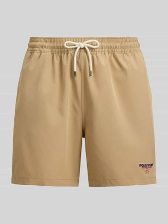 Polo Ralph Lauren Badeshorts mit Label Stitching in Khaki, Gr&ouml;&szlig;e XXL