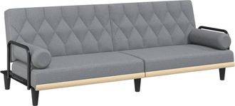 vidaXL Sof&aacute; Cama Con Reposabrazos Tela Gris Claro Vidaxl