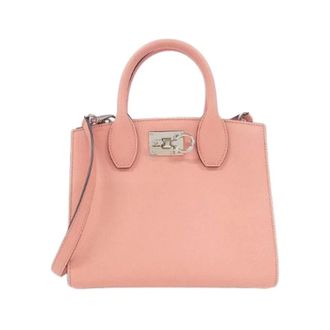 Ferragamo Pre-owned Handbags, female, Pink, Size: ONE SIZE Pre-owned Leather Handbag