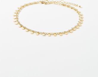 Simons Womens Golden disc ankle chain