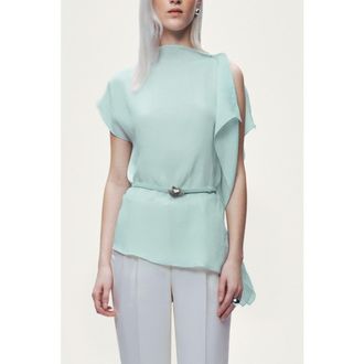Nocturne Sleeveless Woven Blouse in Mint Green at Nordstrom, Size X-Large Eu