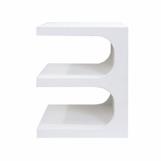 Mobili Rebecca Mesita de noche con 2 estantes en mdf color blanco 50x40x32