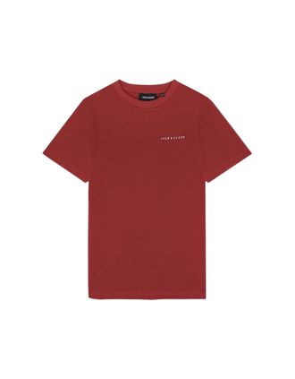 Lyle & Scott Mens Lyle & Scott Embroidered Logo Fletcher Burgundy T Shirt - Size: 36