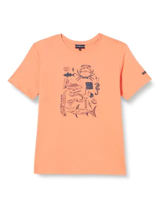 Armor Lux Armor Lux Mens Screen Printed T-Shirt, Curiosity/Coral E24, M