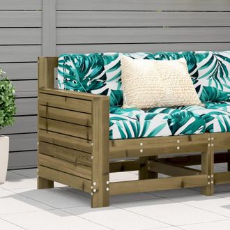 vidaXL Sof&aacute; De Jard&iacute;n Con Reposabrazos Madera Impregnada 69x62x70,5cm Vidaxl